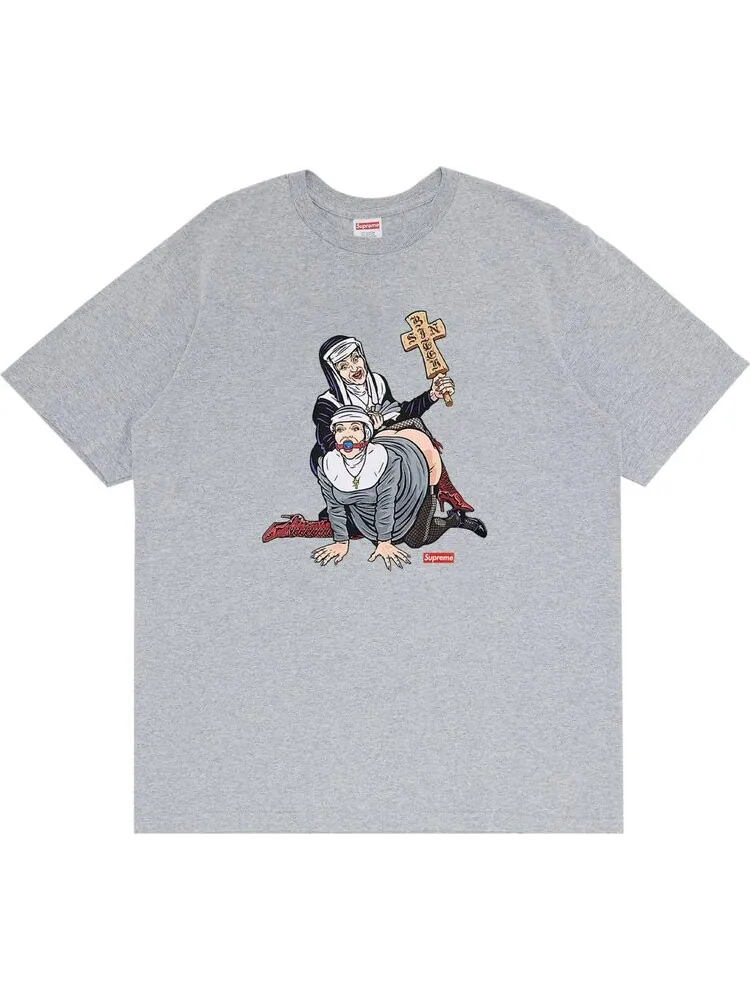 Футболка Supreme Nuns Tee 'Heather Grey' — изображение 1 из 2, серый