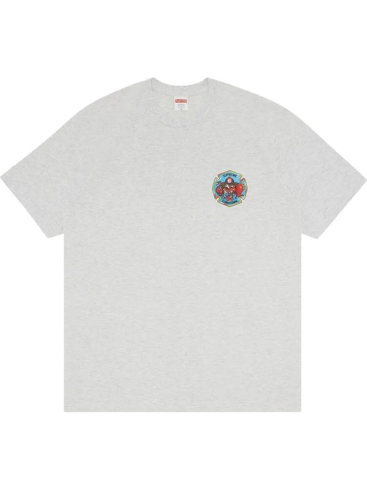 Футболка Supreme FDNY Engine 9 Tee 'Ash Grey' — изображение 1 из 3, серый