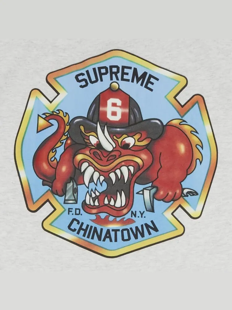 Футболка Supreme FDNY Engine 9 Tee 'Ash Grey' — изображение 3 из 3, серый