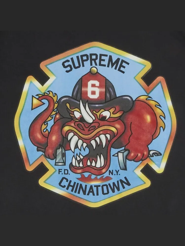 Футболка Supreme FDNY Engine 9 Tee 'Black' — изображение 3 из 3, черный