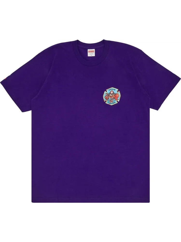 Футболка Supreme FDNY Engine 9 Tee 'Purple' — изображение 1 из 3, фиолетовый