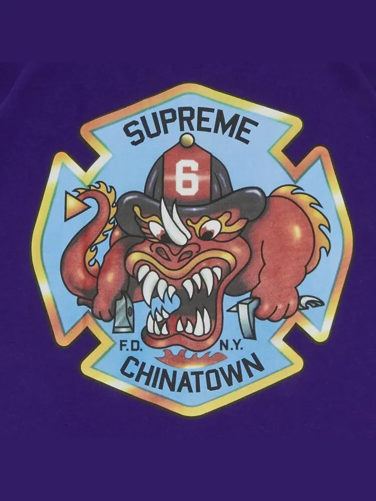 Футболка Supreme FDNY Engine 9 Tee 'Purple' — изображение 3 из 3, фиолетовый
