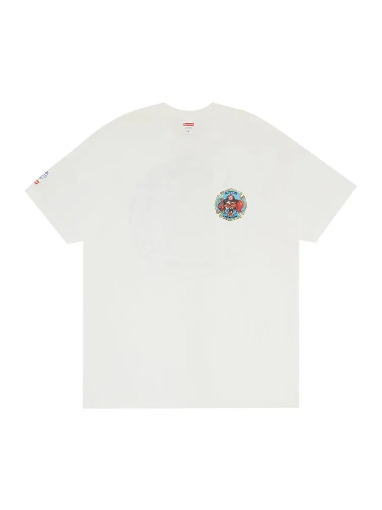 Футболка Supreme FDNY Engine 9 Tee 'White' — изображение 1 из 3, белый