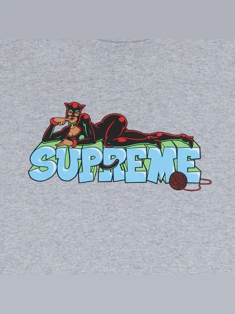 Футболка Supreme Catwoman Tee 'Heather Grey' — изображение 3 из 3, серый