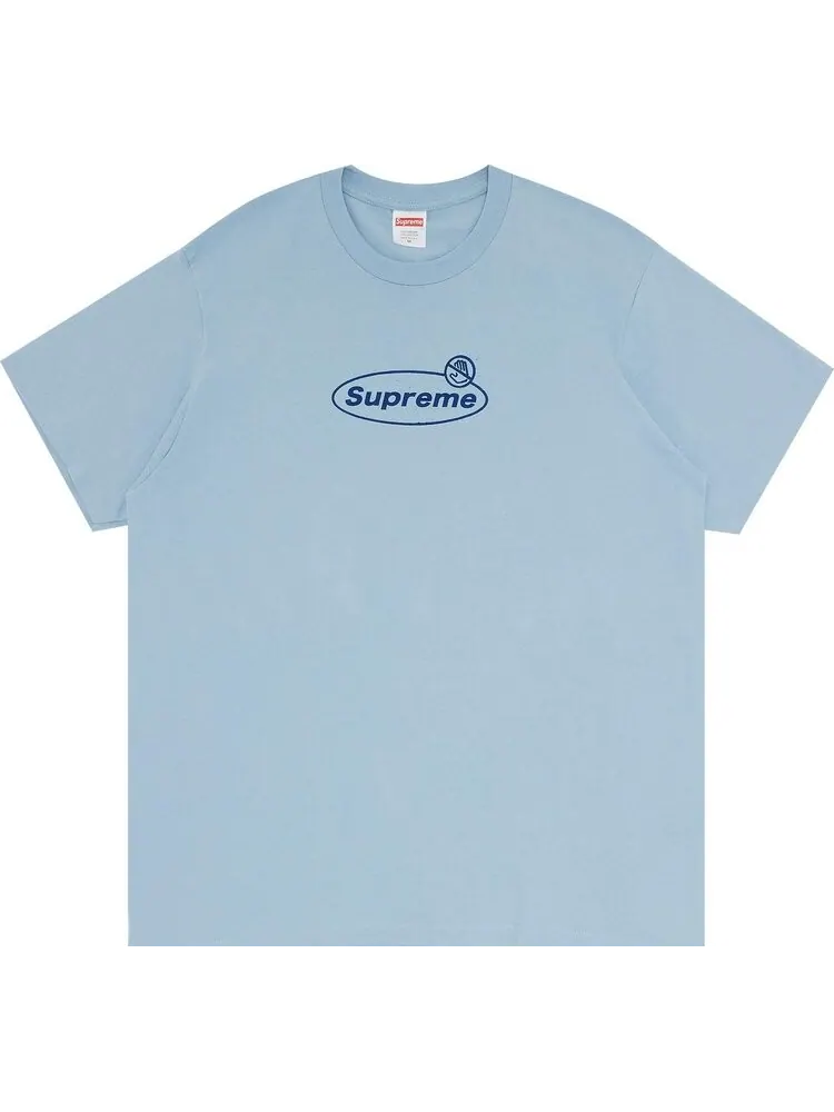 Футболка Supreme Warning Tee 'Dusty Blue' — изображение 1 из 3, синий