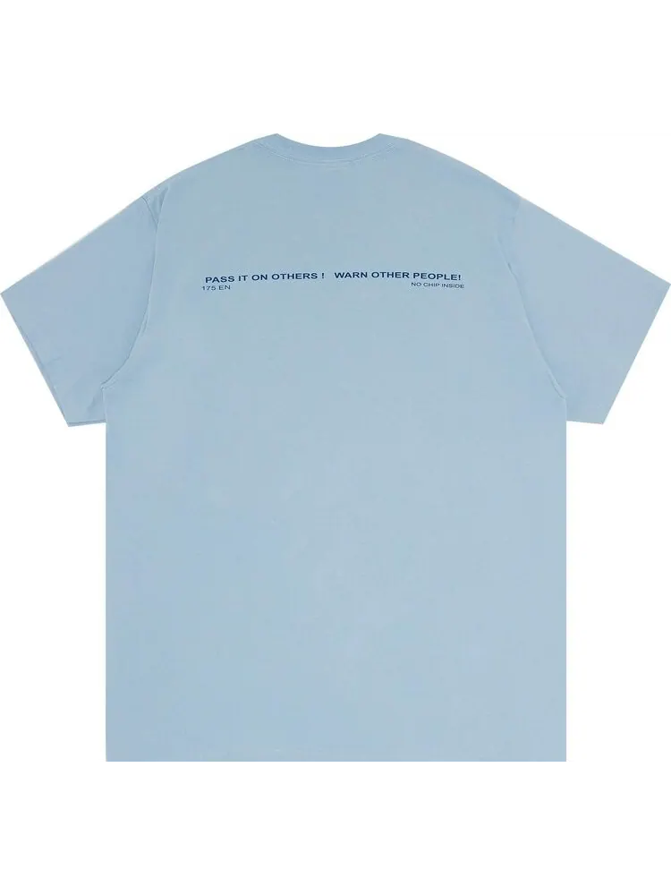 Футболка Supreme Warning Tee 'Dusty Blue' — изображение 2 из 3, синий
