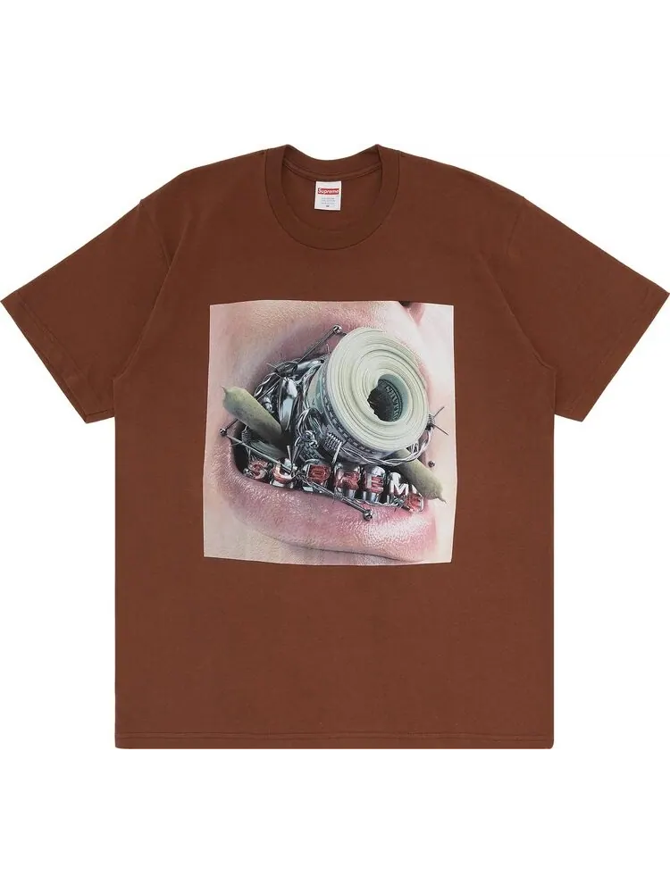 Футболка Supreme Braces Tee 'Brown' — изображение 1 из 3, коричневый