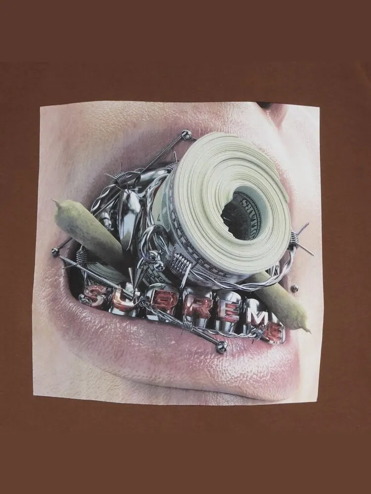 Футболка Supreme Braces Tee 'Brown' — изображение 3 из 3, коричневый