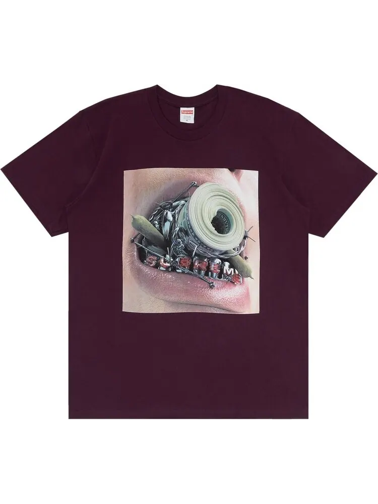 Футболка Supreme Braces Tee 'Eggplant' — изображение 1 из 3, фиолетовый