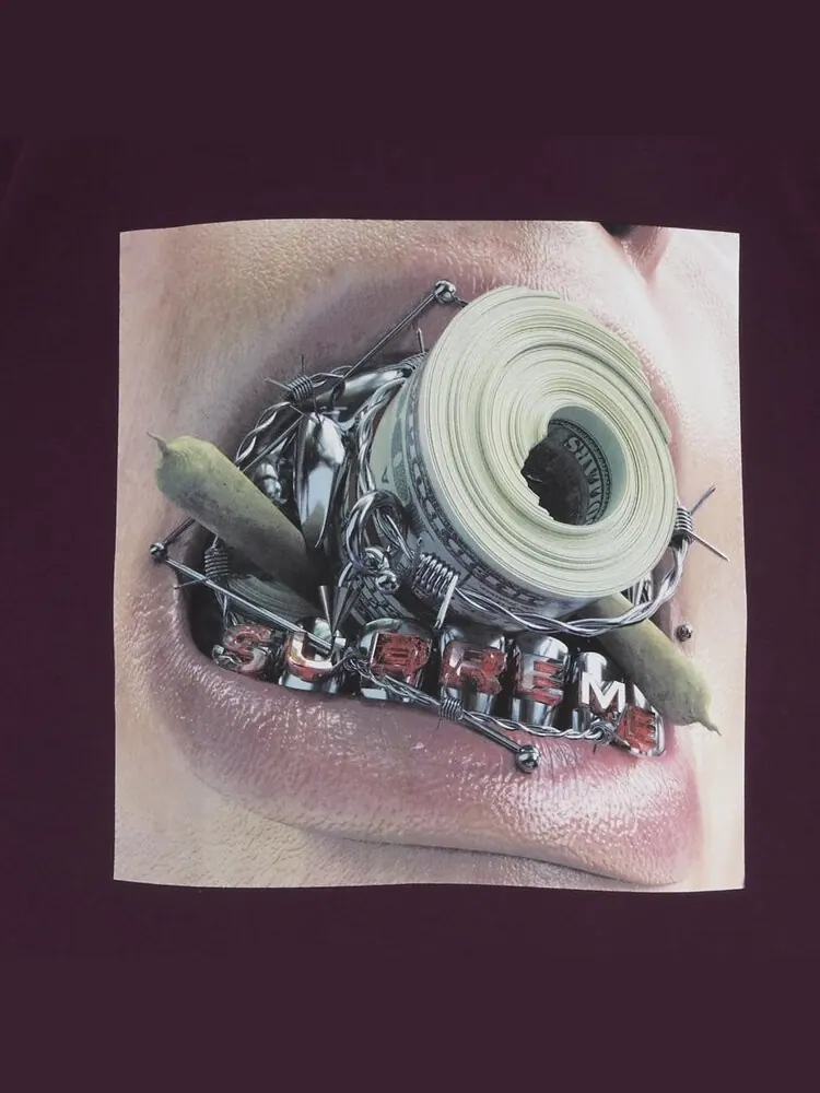 Футболка Supreme Braces Tee 'Eggplant' — изображение 3 из 3, фиолетовый