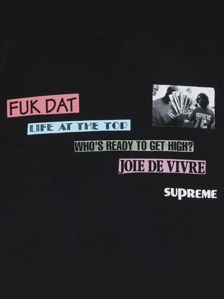 Футболка Supreme Joie De Vivre Tee 'Black' — изображение 3 из 3, черный