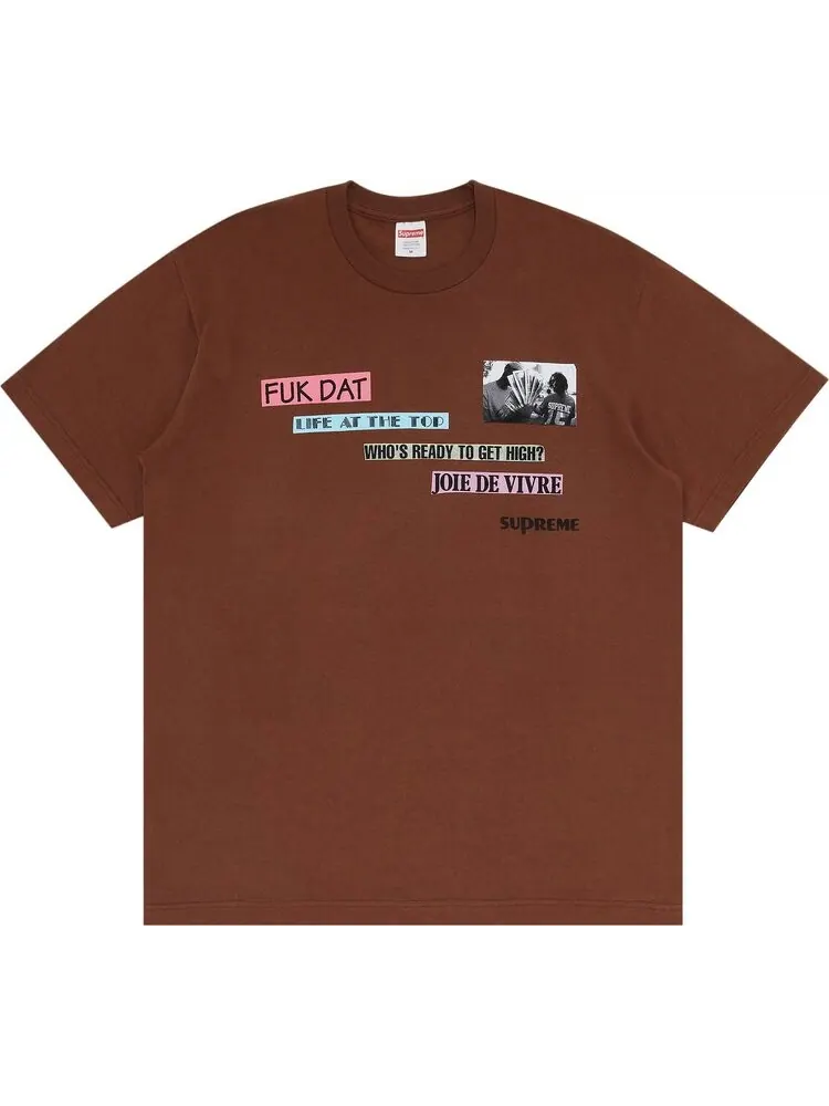 Футболка Supreme Joie De Vivre Tee 'Brown' — изображение 1 из 3, коричневый