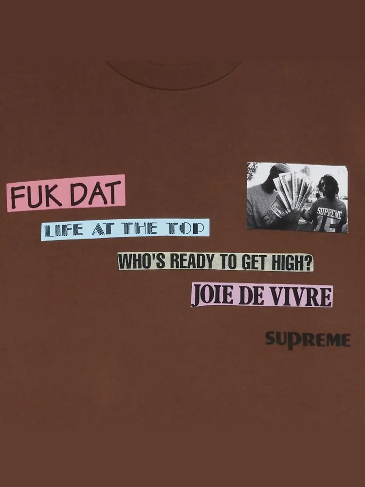 Футболка Supreme Joie De Vivre Tee 'Brown' — изображение 3 из 3, коричневый
