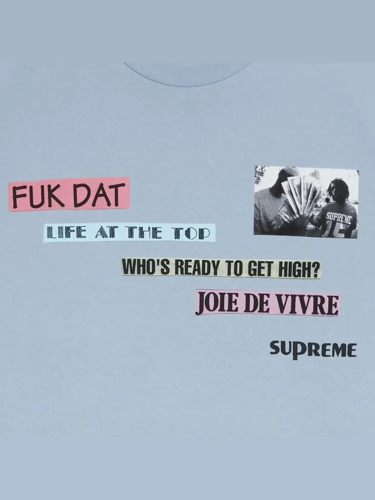 Футболка Supreme Joie De Vivre Tee 'Dusty Blue' — изображение 3 из 3, синий