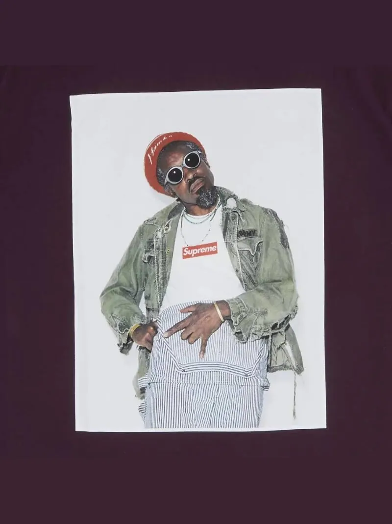 Футболка Supreme Andre 3000 Tee, баклажановый — изображение 3 из 3, фиолетовый