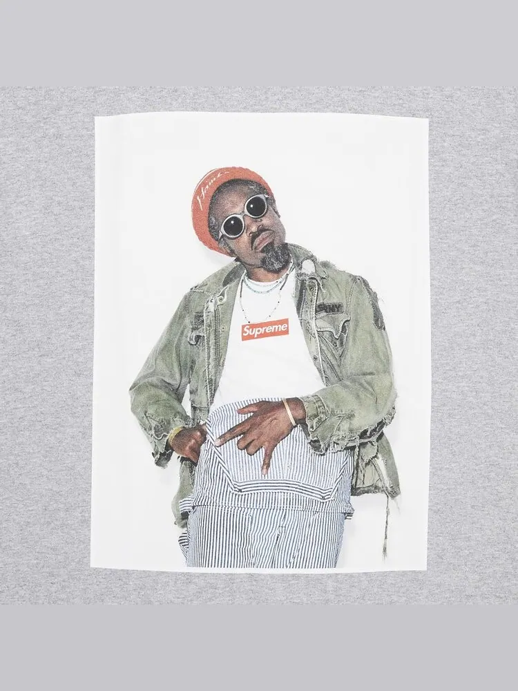 Футболка Supreme André 3000 Tee 'Heather Grey' — изображение 3 из 3, серый