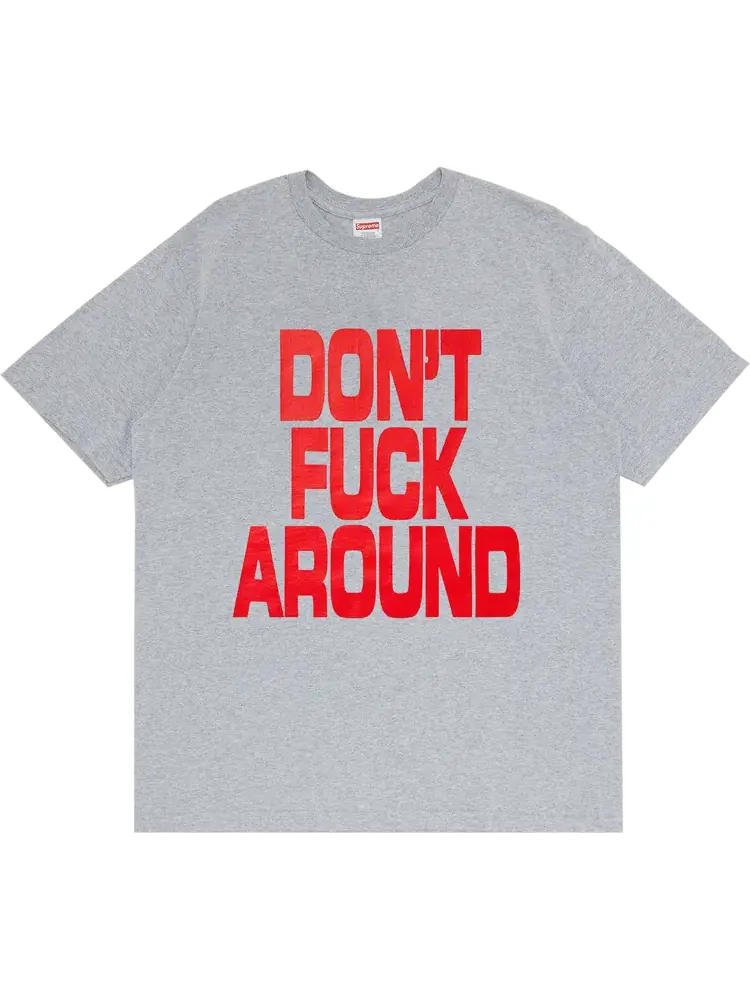 Футболка Supreme Don't f*ck Around Tee 'Heather Grey' — изображение 1 из 1, серый