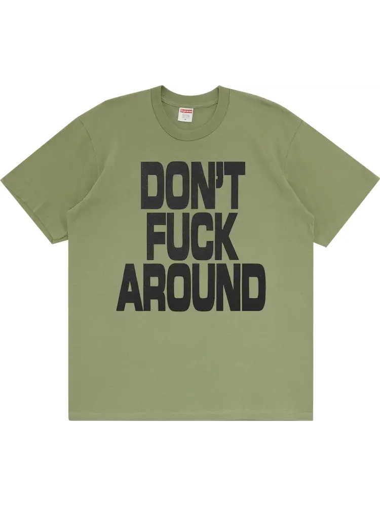 Футболка Supreme Don't f*ck Around Tee 'Light Olive' — изображение 1 из 1, зеленый