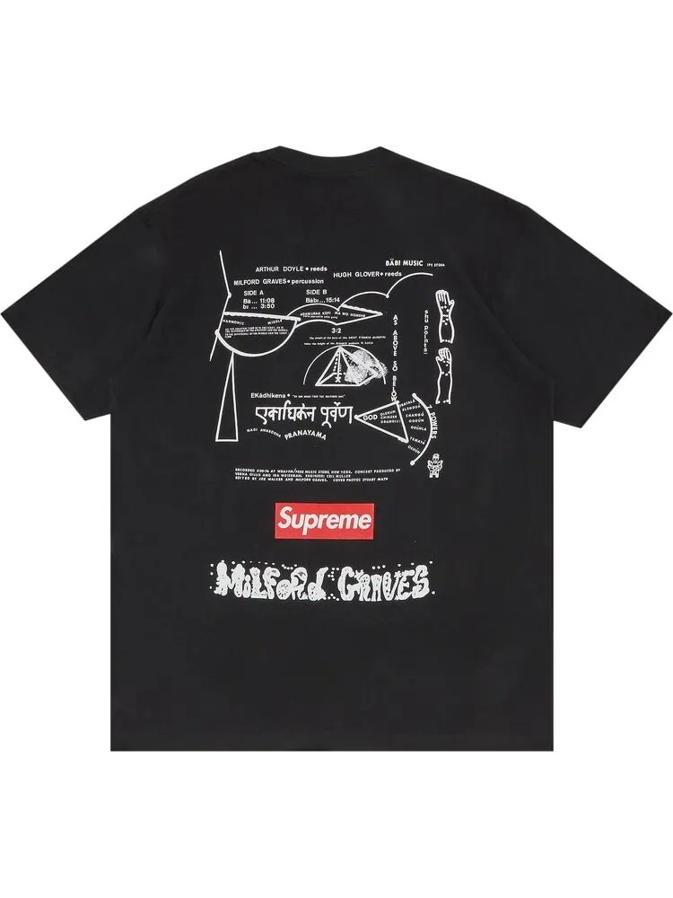 Футболка Supreme Milford Graves Tee 'Black' — изображение 2 из 3, черный