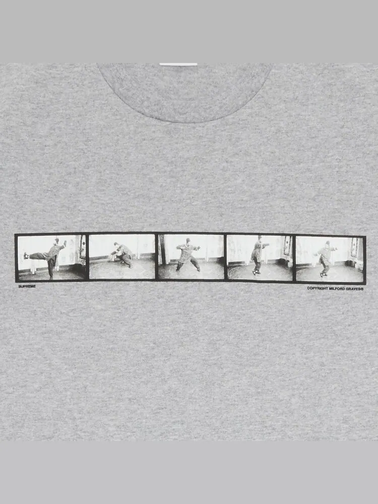 Футболка Supreme Milford Graves Tee 'Heather Grey' — изображение 3 из 3, серый