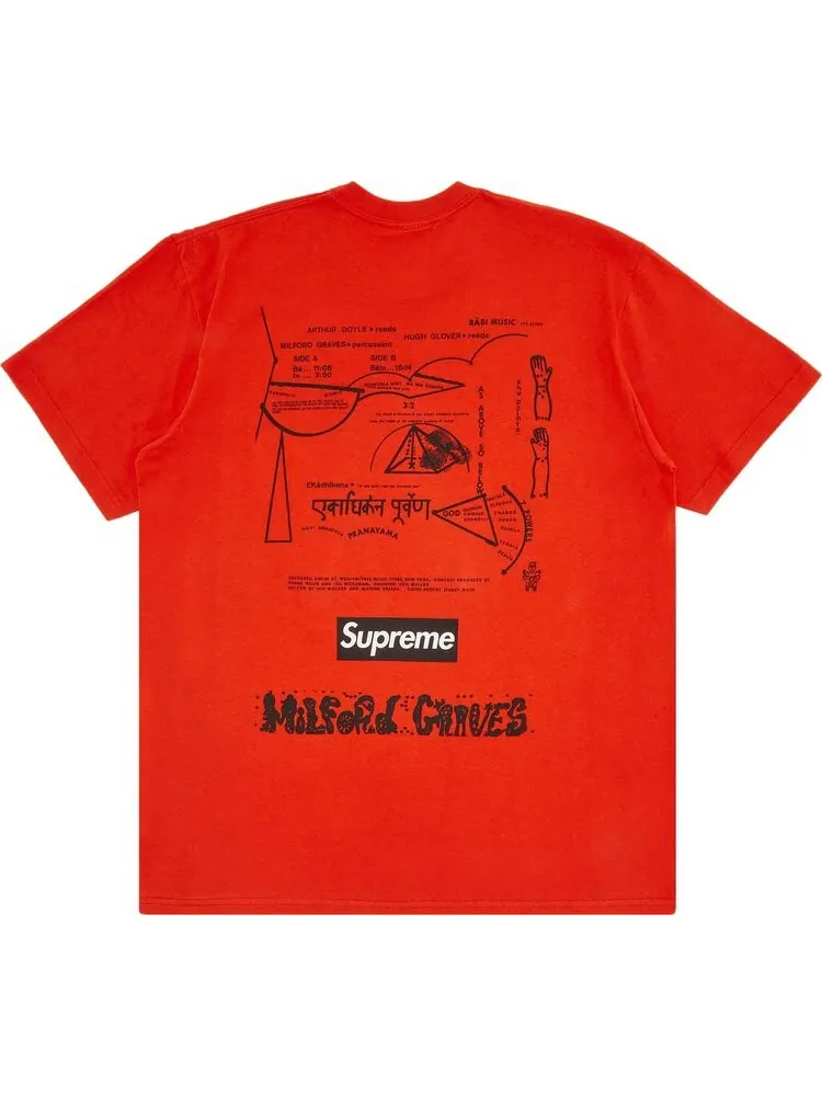 Футболка Supreme Milford Graves Tee 'Tomato' — изображение 2 из 3, оранжевый