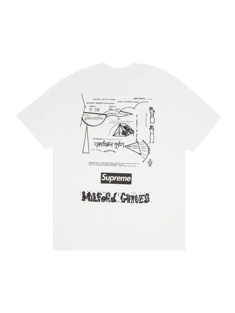 Футболка Supreme Milford Graves Tee 'White' — изображение 2 из 3, белый