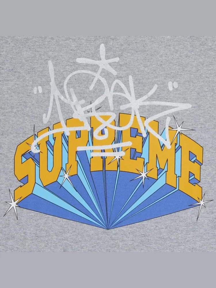 Футболка Supreme x IRAK Arc Tee 'Heather Grey' — изображение 3 из 3, серый