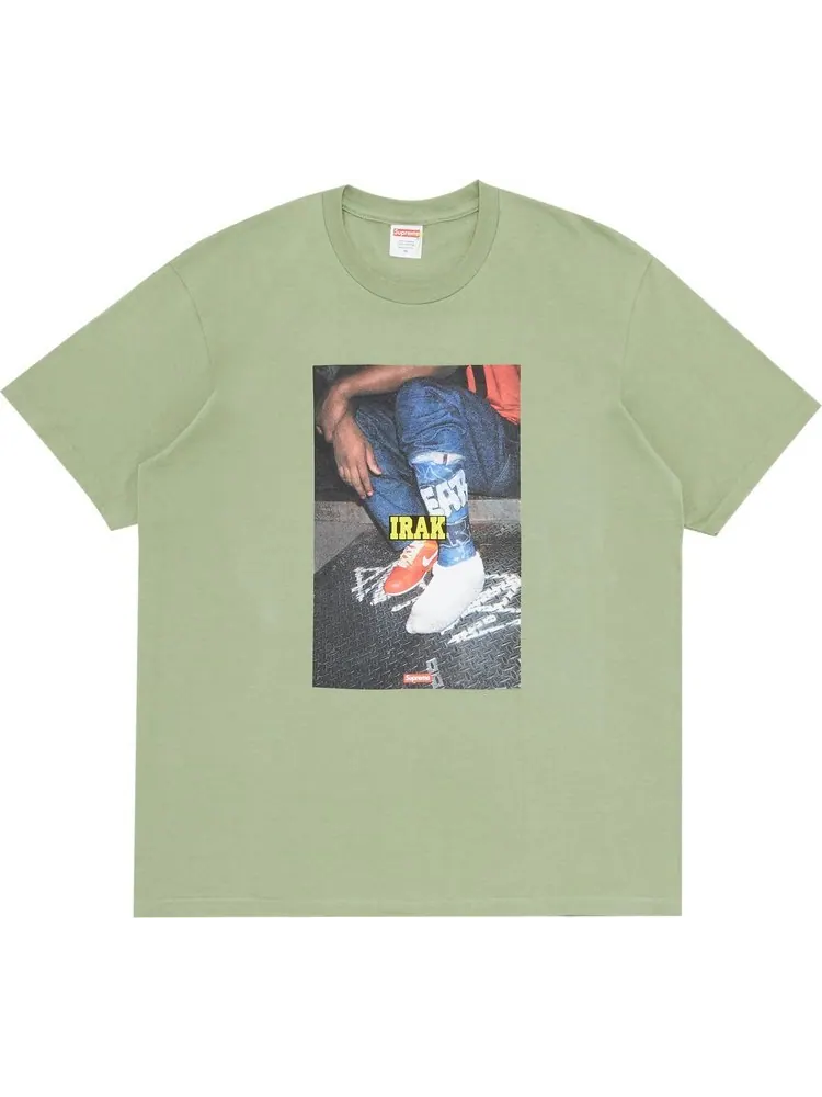 Футболка Supreme x IRAK Cast Tee 'Light Olive' — изображение 1 из 3, зеленый