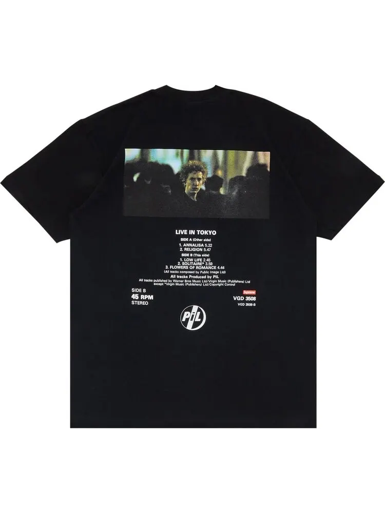 Футболка Supreme x PiL Live In Tokyo Tee 'Black' — изображение 2 из 3, черный