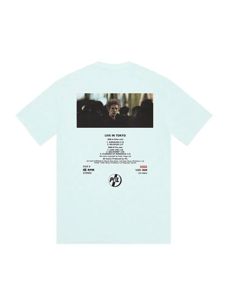 Футболка Supreme x PiL Live In Tokyo Tee Pale Blue — изображение 2 из 2, бледный синий