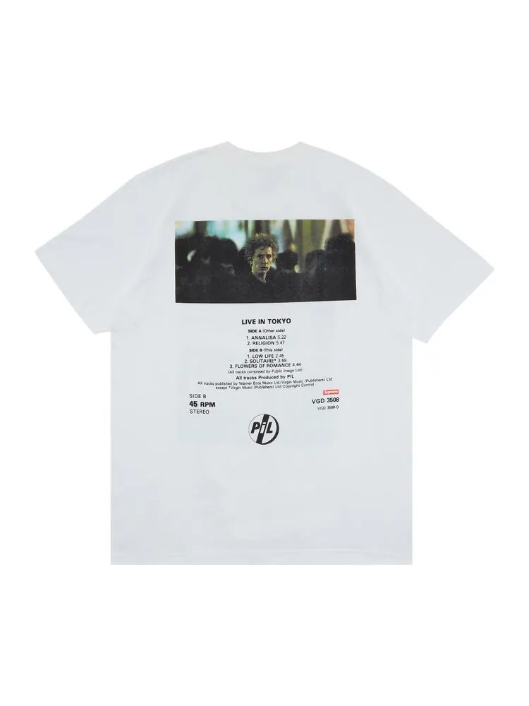 Футболка Supreme x PiL Live In Tokyo Tee 'White' — изображение 2 из 3, белый