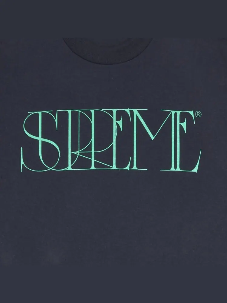 Футболка Supreme Trademark Tee 'Navy' — изображение 3 из 3, синий