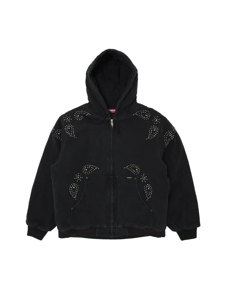 Куртка Supreme Paisley Studded Work 'Black' — изображение 1 из 3, черный
