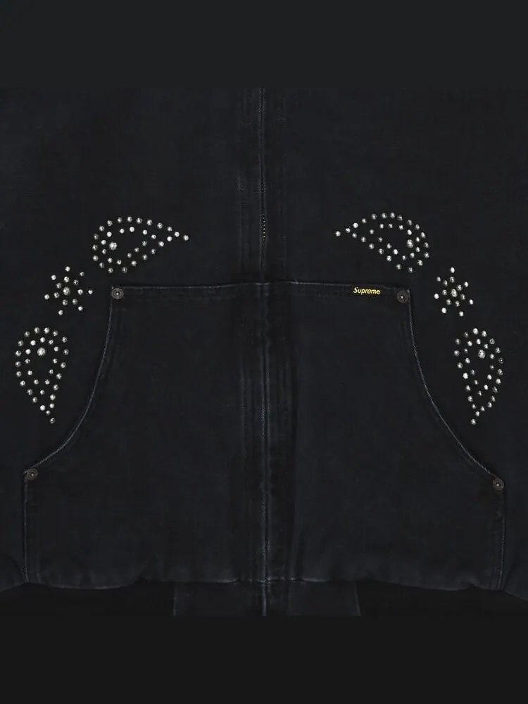 Куртка Supreme Paisley Studded Work 'Black' — изображение 3 из 3, черный
