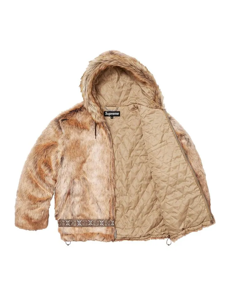 Парка Supreme Faux Fur Parka — изображение 3 из 3, коричневый