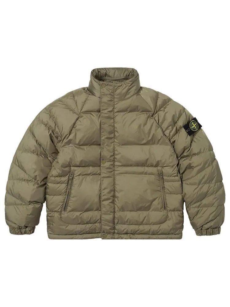 Куртка Supreme x Stone Island Reversible Down Puffer Jacket 'Olive' — изображение 1 из 2, оливковый