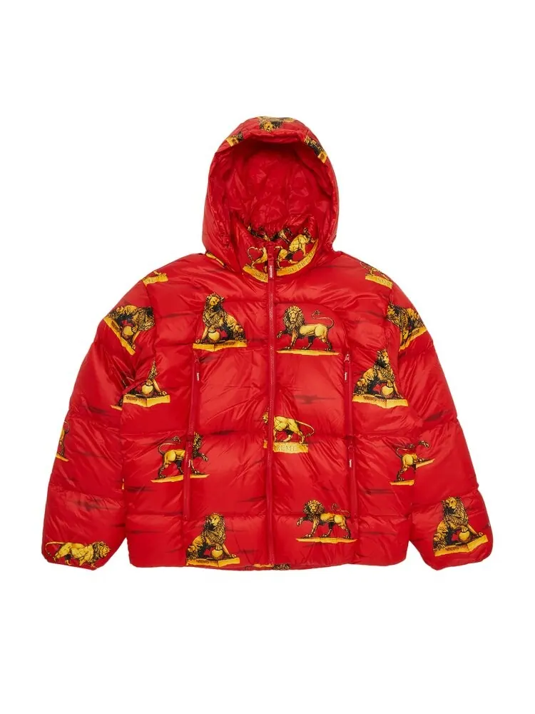 Куртка Supreme Featherweight Down Puffer 'Lions' — изображение 1 из 3, красный