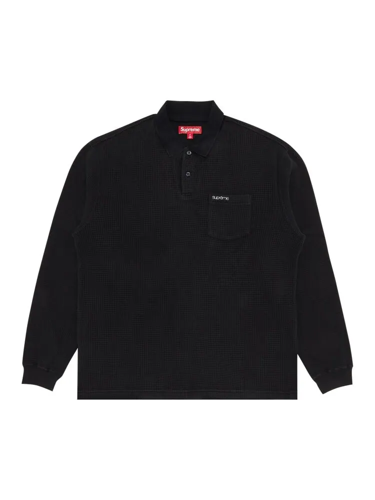 Поло Supreme Thermal Long-Sleeve 'Black' — изображение 1 из 3, черный