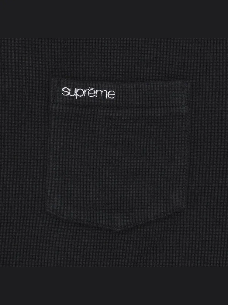 Поло Supreme Thermal Long-Sleeve 'Black' — изображение 3 из 3, черный