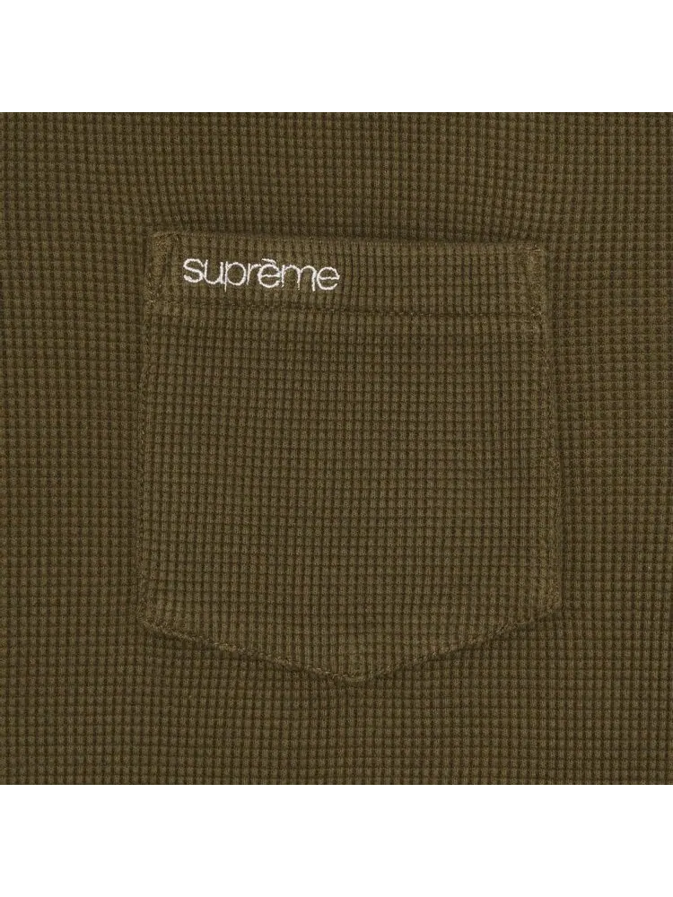 Поло Supreme Thermal Long-Sleeve 'Olive' — изображение 3 из 3, зеленый