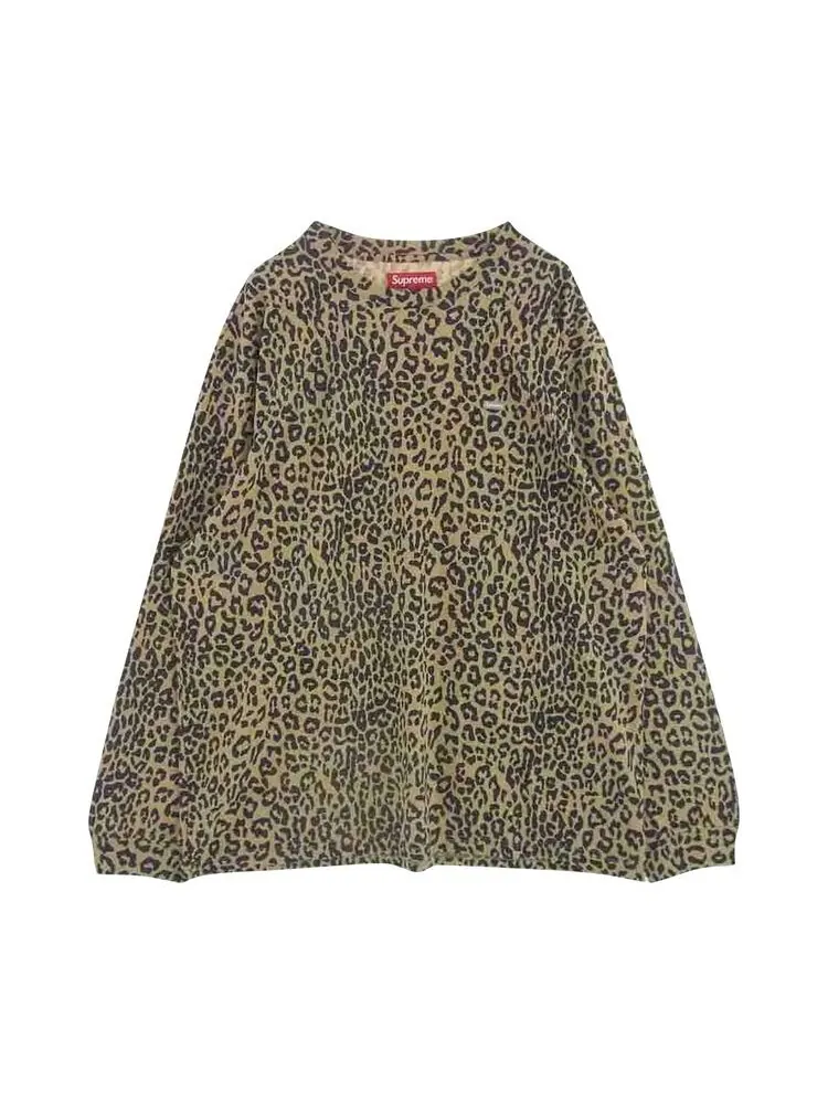 Футболка Supreme Small Box Long-Sleeve Tee Leopard — изображение 1 из 2, леопардовый