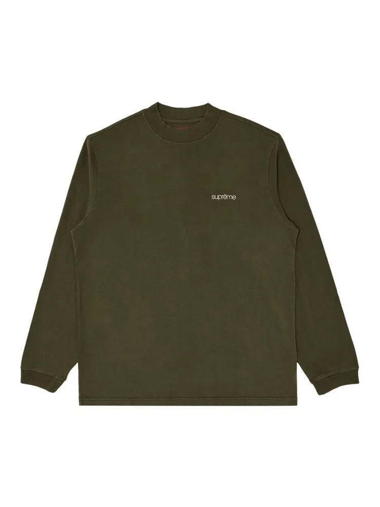 Топ Supreme Mock Neck Long-Sleeve 'Olive' — изображение 1 из 2, зеленый