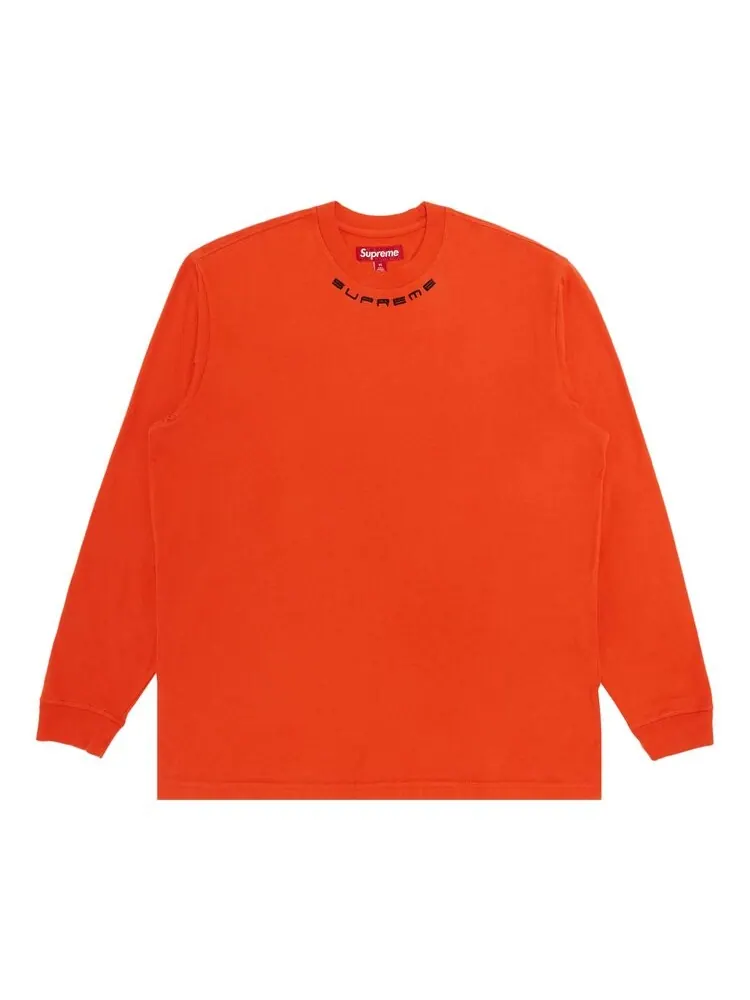 Топ Supreme Collar Logo Long-Sleeve 'Orange' — изображение 1 из 2, оранжевый
