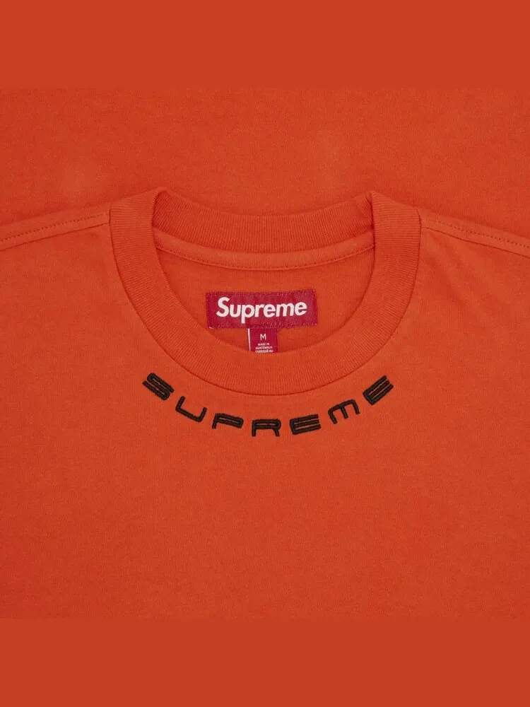 Топ Supreme Collar Logo Long-Sleeve 'Orange' — изображение 2 из 2, оранжевый