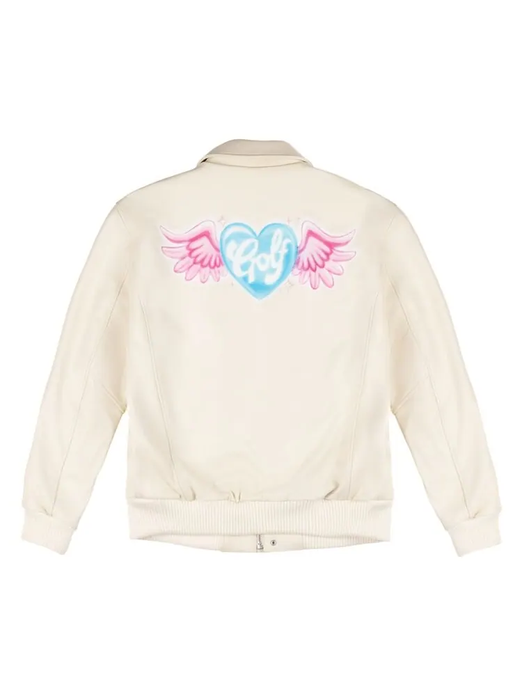 Куртка GOLF WANG Airbrush Heart Bomber 'Ivory' — изображение 2 из 2, бежевый