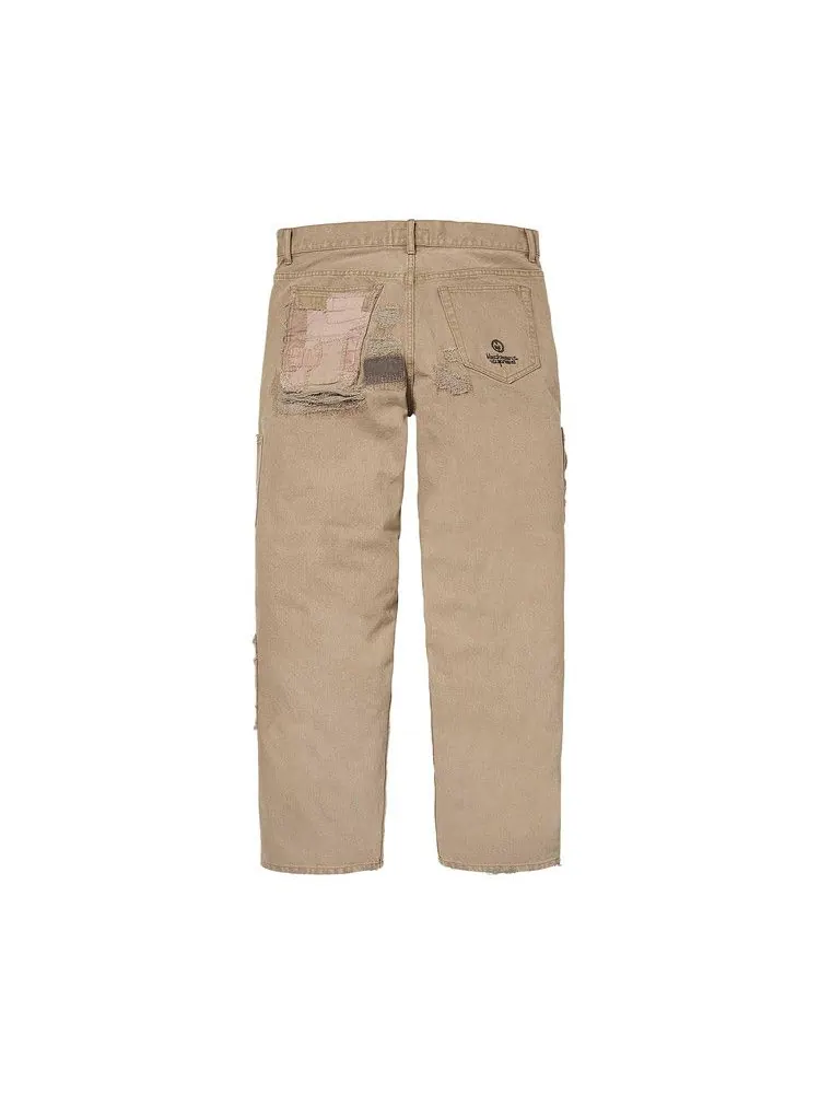 Джинсы Supreme x blackmeans Mended Loose Fit Jean — изображение 2 из 2, бежевый
