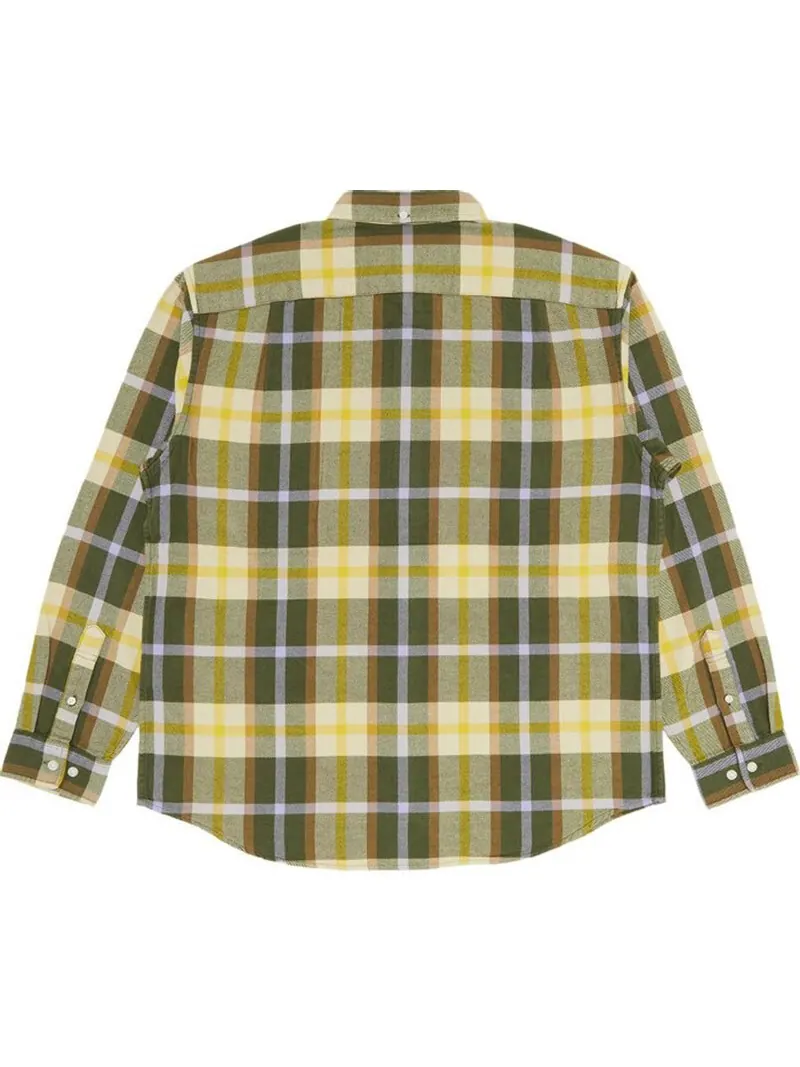 Рубашка Supreme Plaid Flannel — изображение 2 из 3, зеленый/мультиколор