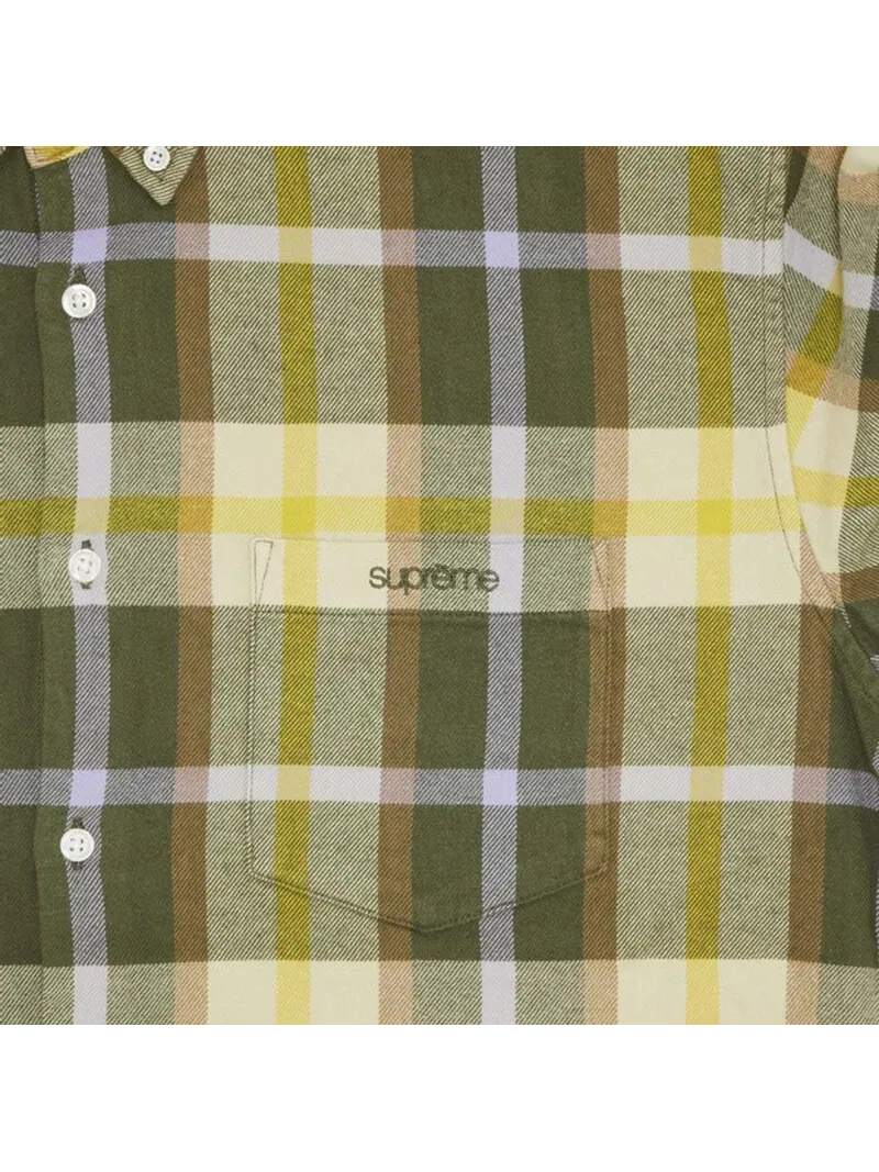 Рубашка Supreme Plaid Flannel — изображение 3 из 3, зеленый/мультиколор