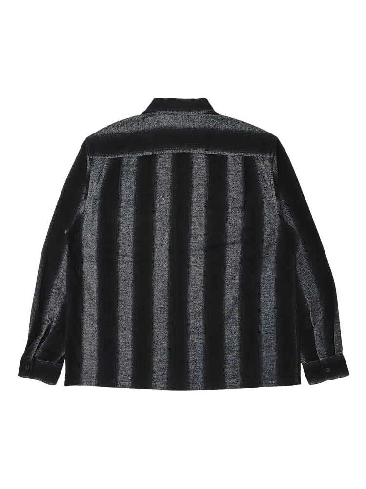Рубашка Supreme Stripe Flannel Zip Up 'Black' — изображение 2 из 3, черный