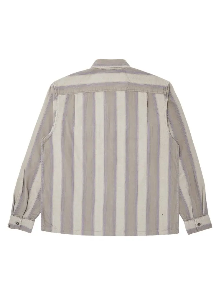 Рубашка Supreme Stripe Flannel Zip Up 'Grey' — изображение 2 из 3, серый